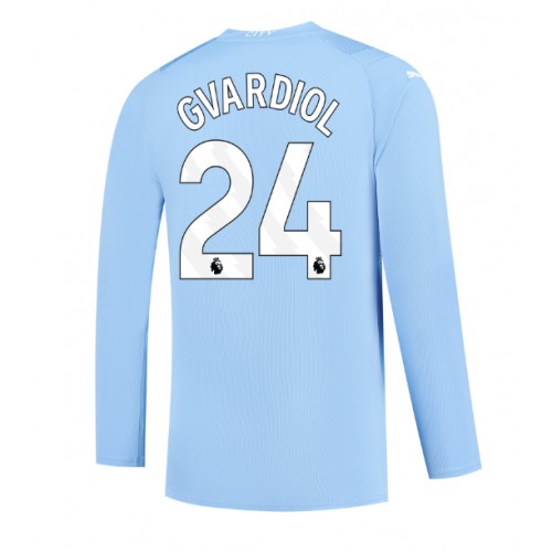 Fotballdrakt Herre Manchester City Josko Gvardiol #24 Hjemmedrakt 2023-24 Langermet